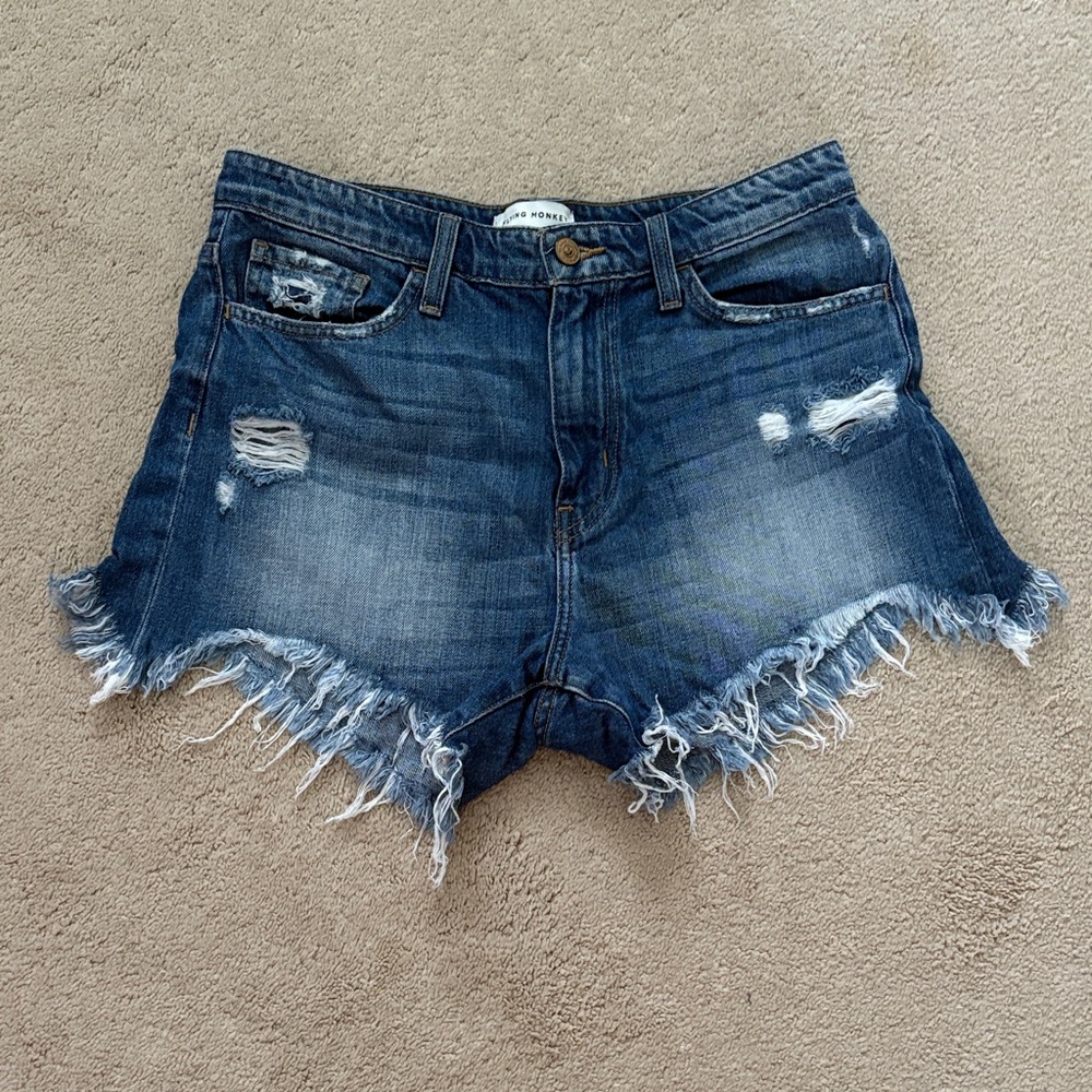 Flying Monkey Distressed Jean Shorts